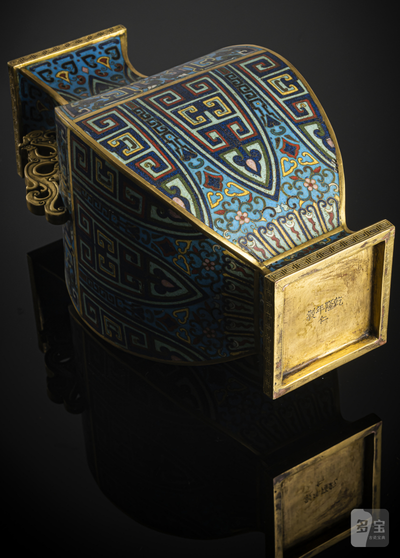 A square cloisonne enamel archaistic vase, fanghu - 图4